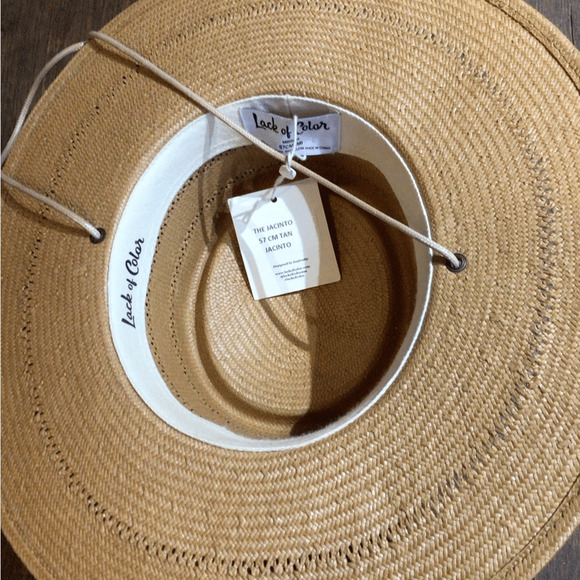 NEW! LOC Jacinto Wide Brim Straw Sun Hat - Natural Straw